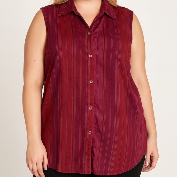Jones New York Tops - Jones New York | Silk Skirt | Size 25W | Pink & Red Stripes